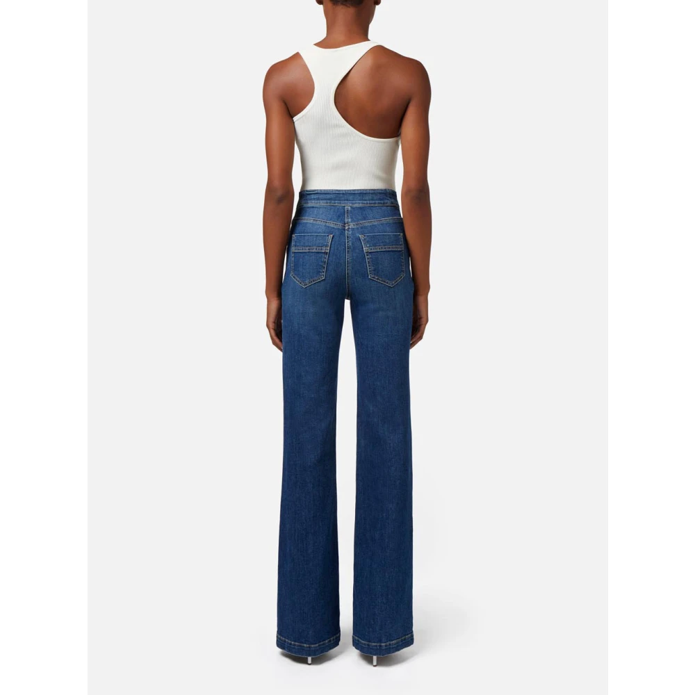 Elisabetta Franchi Vintage Blauwe Palazzo Jeans Blue Dames