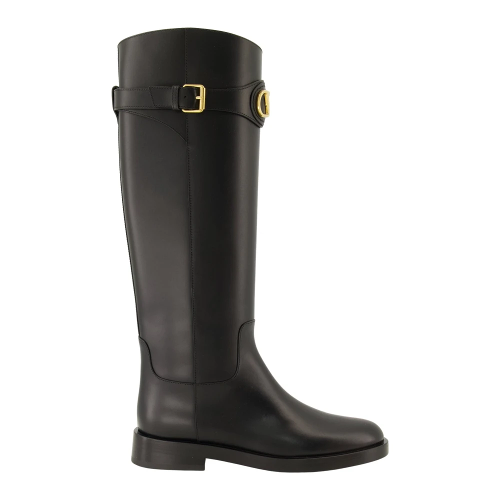 Valentino Garavani Black Vlogo Boots - Female - High Boots - 4 1/2 Uk - Shoes