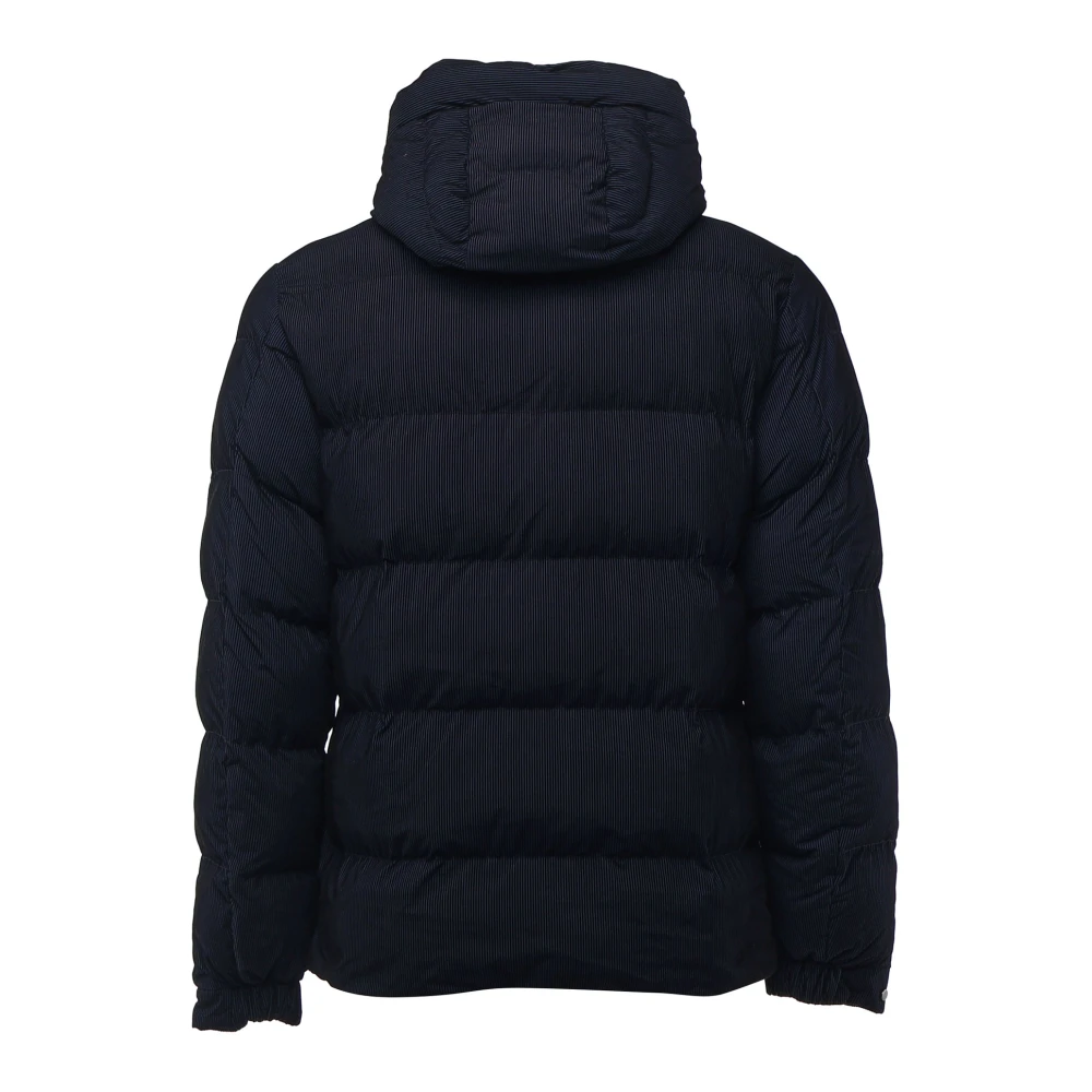 MC2 Saint Barth Blauwe Gewatteerde Rits Hoodie Blue Heren