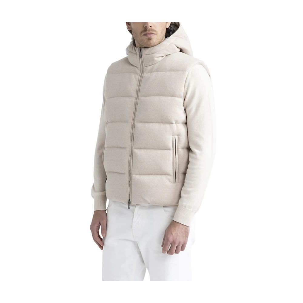 PESERICO Ganzen donsvest in wol en kasjmier Beige Heren