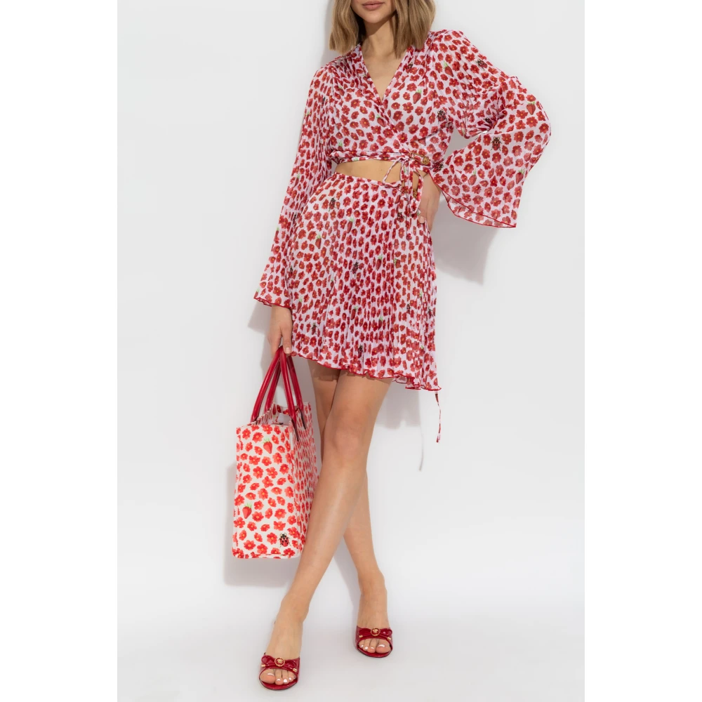 Versace Pareo met bloemmotief Red Dames