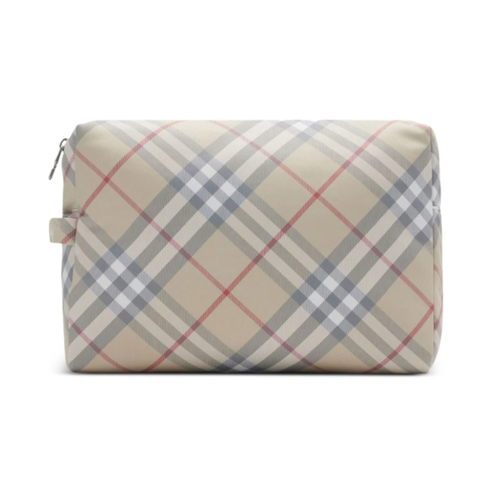 Burberry Unisex Beige Home One Size, Leer, Check Verschoonmatje