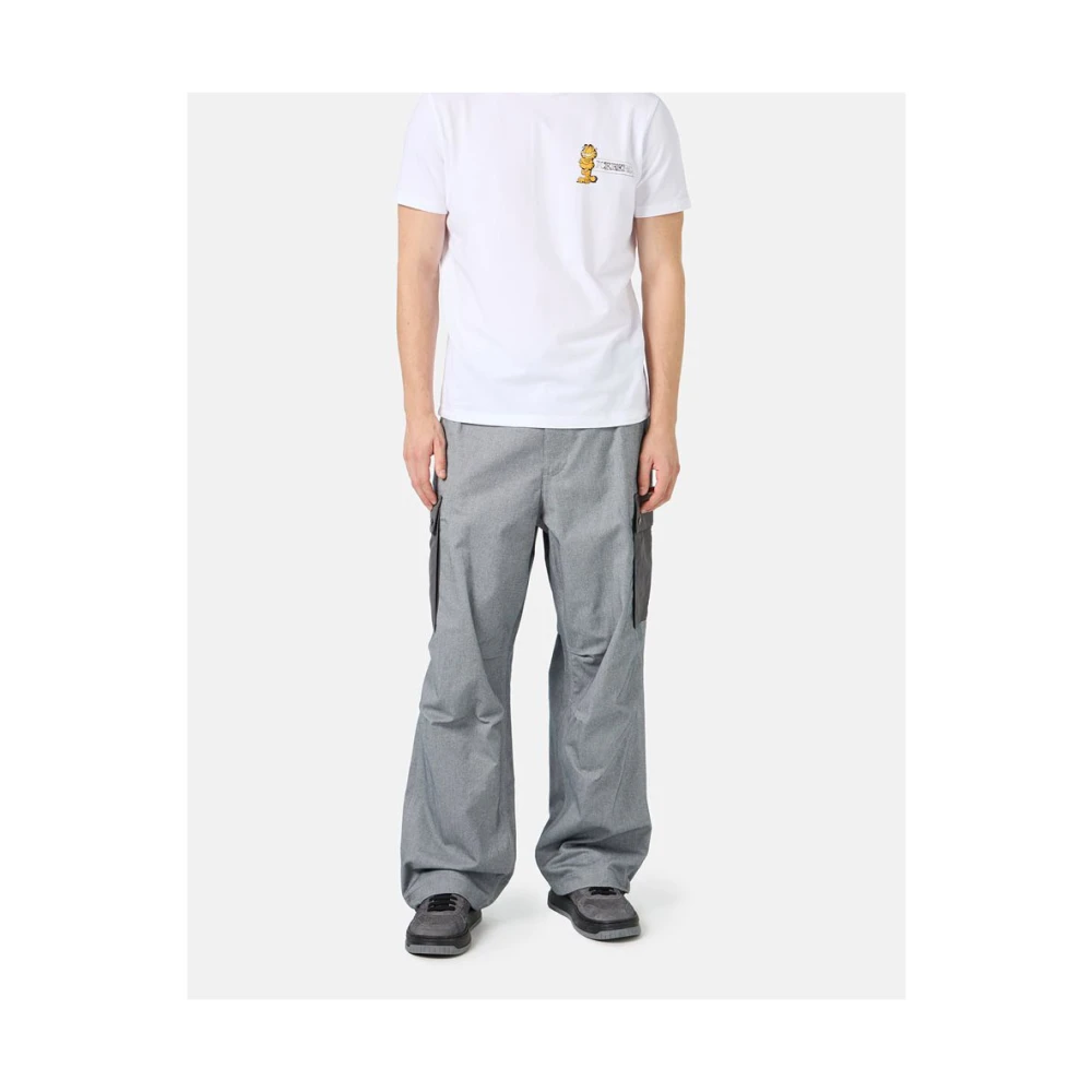 Iceberg Slim-fit wit T-shirt in stretch jersey met Garfield-print en logo White Heren