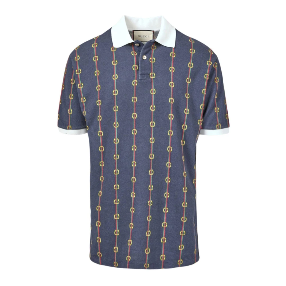 Gucci Iconische G-Link Polo Shirt Blue Heren