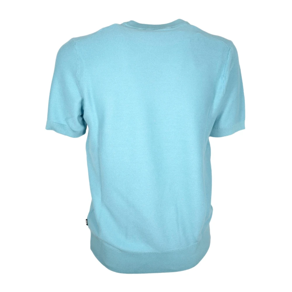 Hugo Boss Katoenen Trui met Korte Mouwen Tantino Blauw Blue Heren