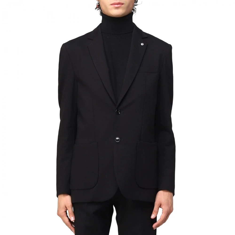 Liu Jo Stijlvolle Jersey Blazer Black Heren