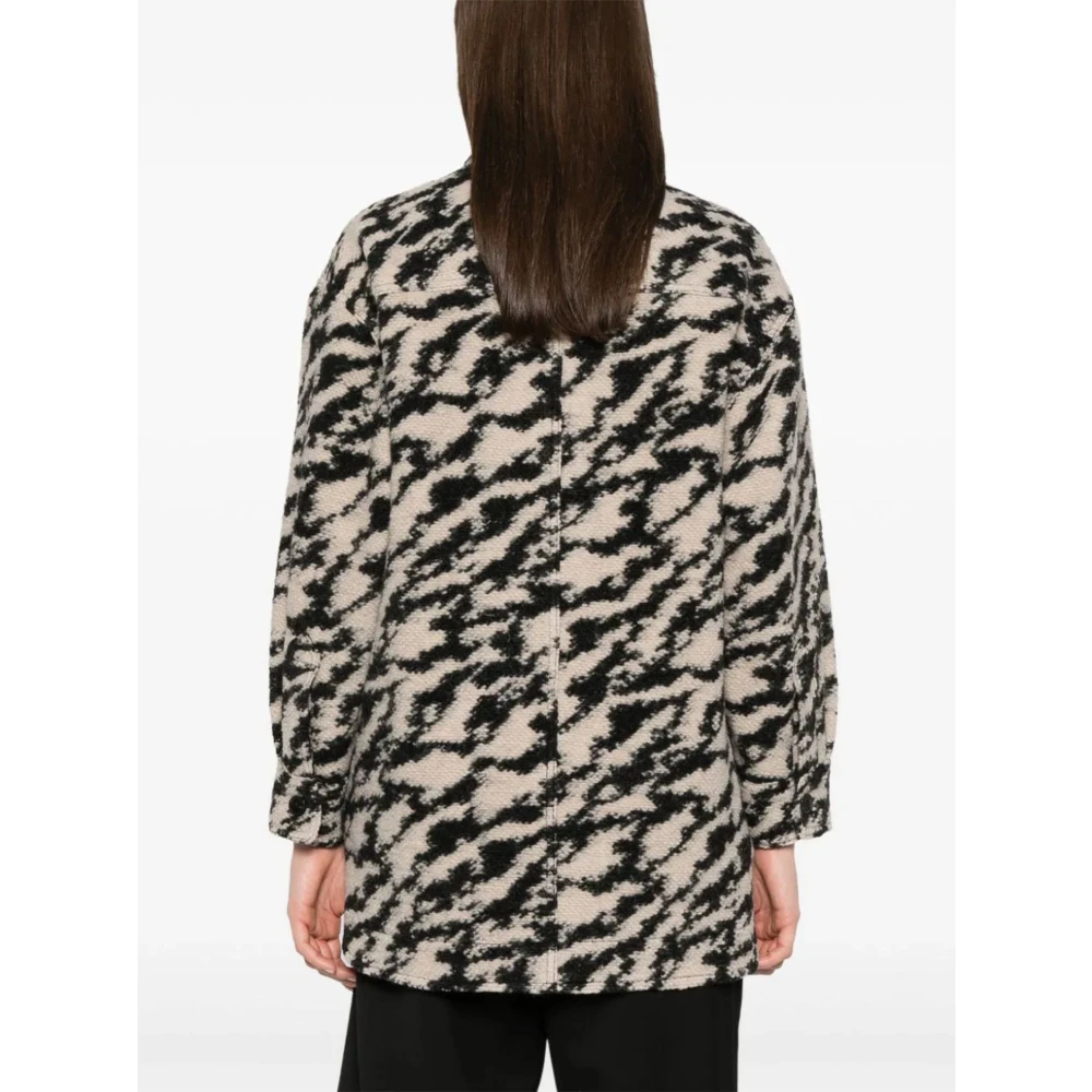 Isabel Marant Étoile Abstract Patroon Wollen Jas Black Dames