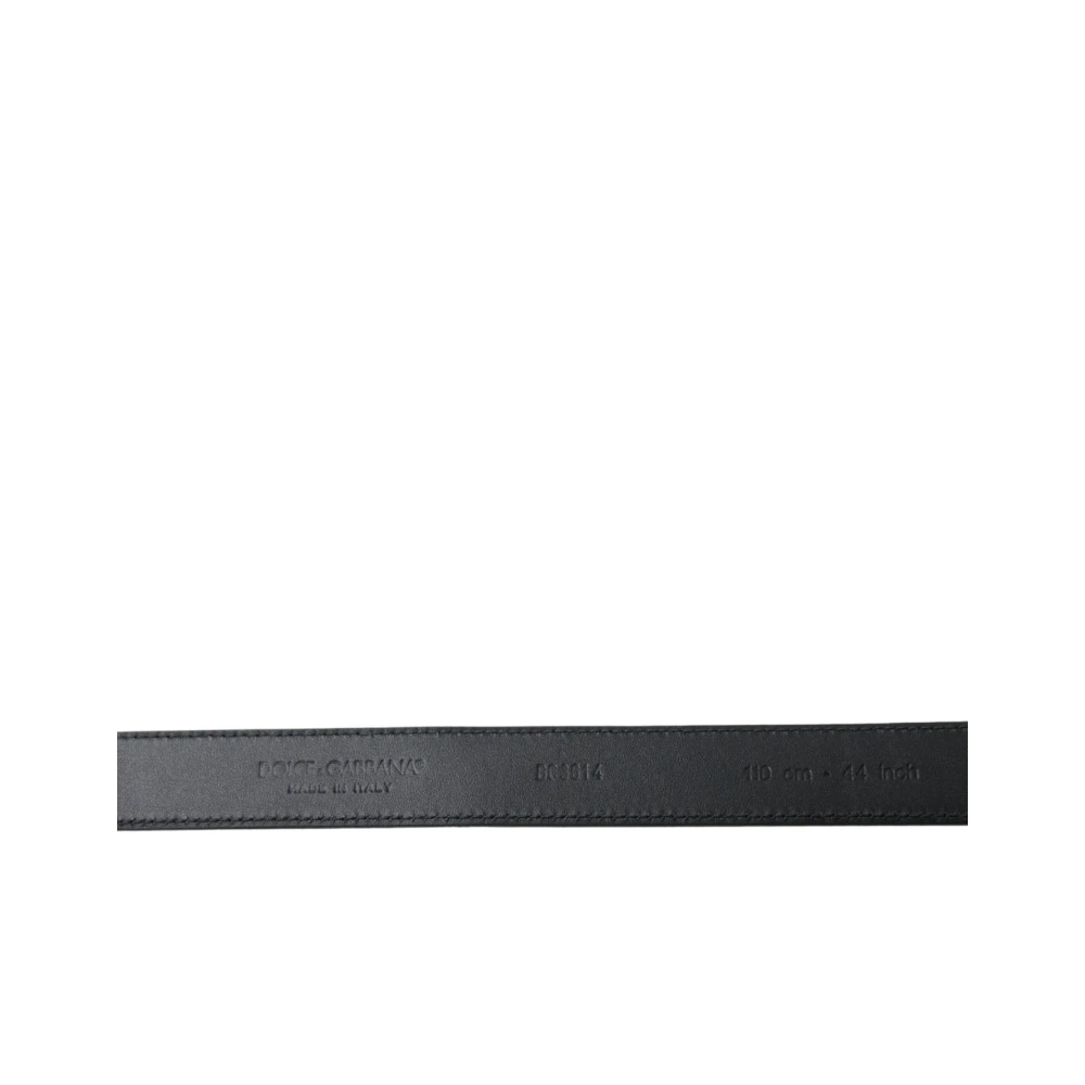 Dolce & Gabbana Elegante zwarte leren riem met metalen gesp Black Heren