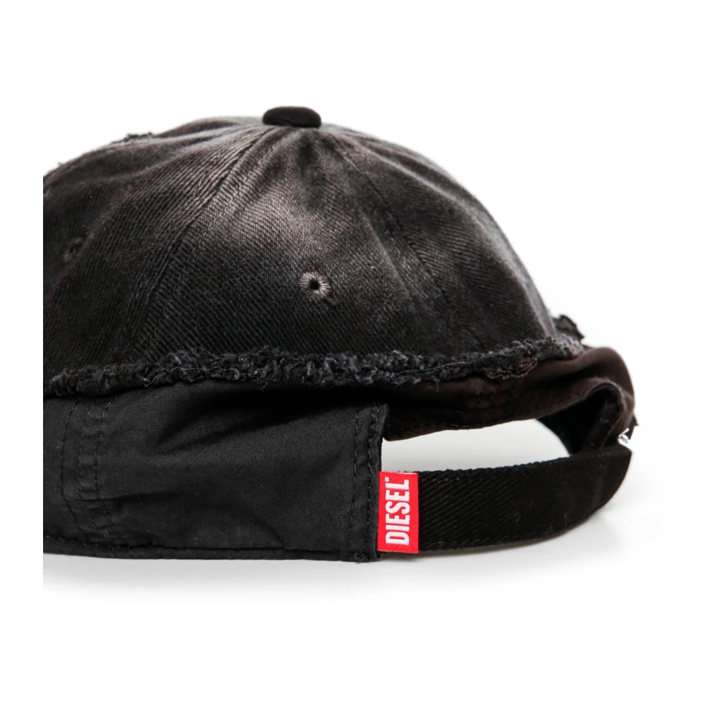 Diesel Vernietigde Canvas Baseball Cap Black Heren