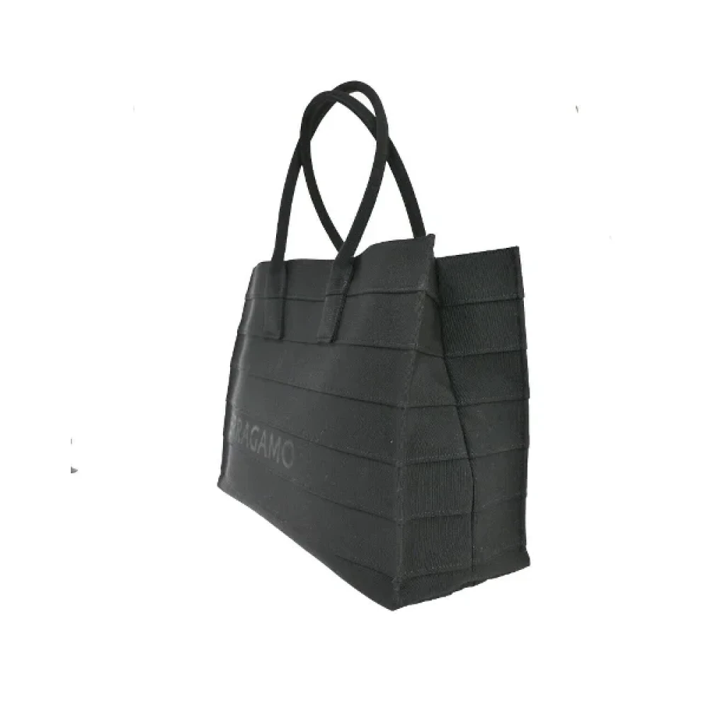 Salvatore Ferragamo Pre-owned Cotton shoulder-bags Black Dames