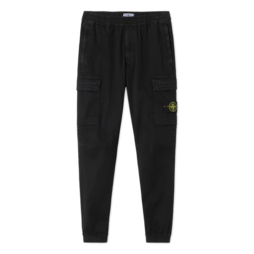 Stone Island Regular Fit Tapered Cargo Trousers - Male - Sweatpants - Black - W34 - Trousers