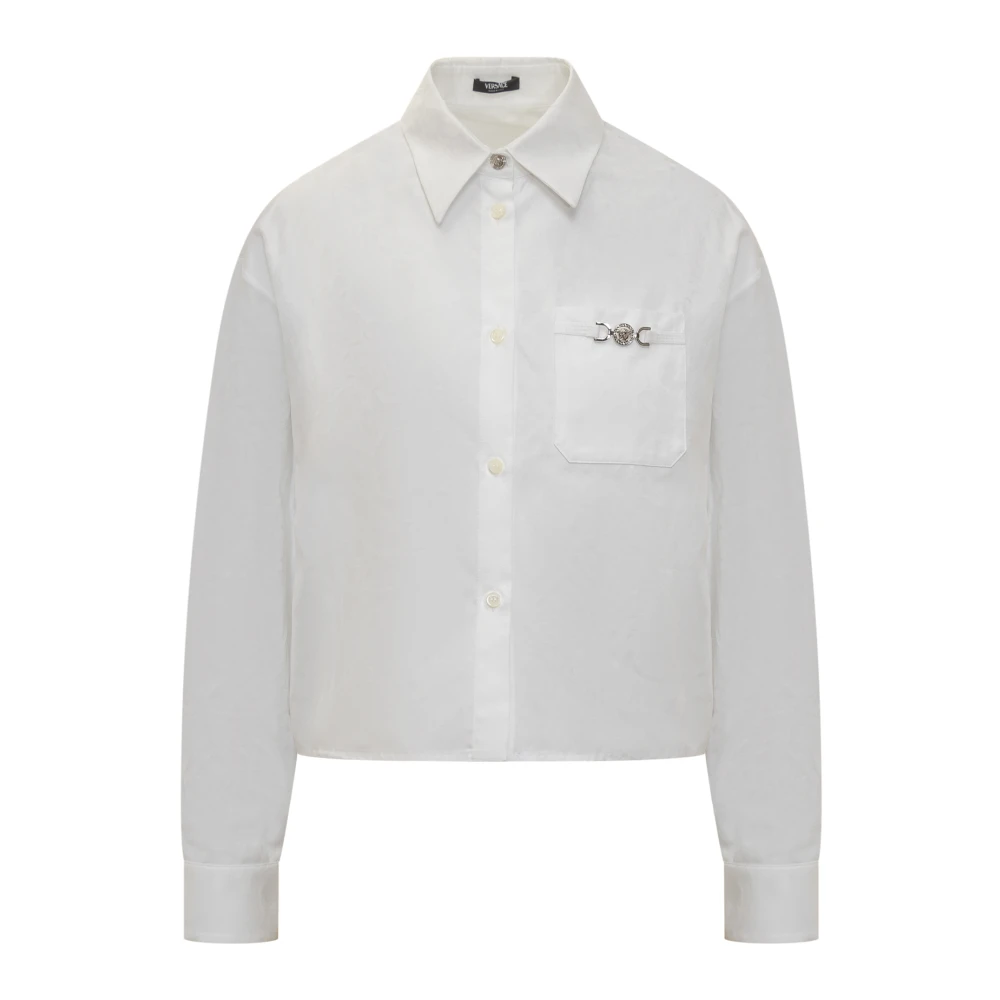 Versace Katoenen overhemd met Barocco motief White Dames