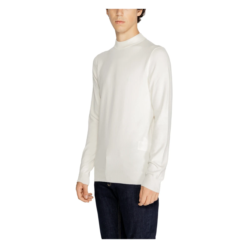 Antony Morato Wit Effen Gebreid Lange Mouwen Mannen White Heren