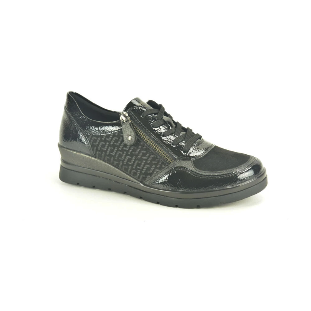 Remonte +lace +print N.+tiret DZ. Dames Schoenen Zwart