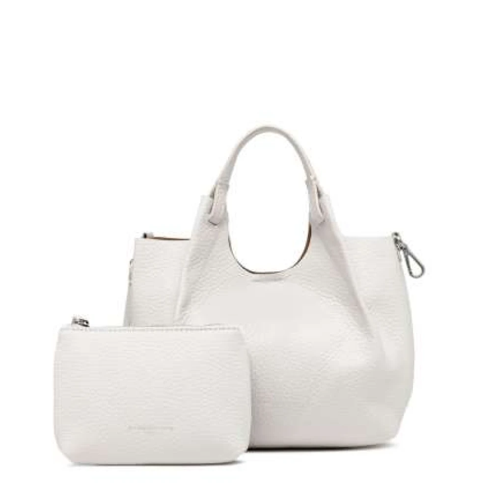 Gianni Chiarini Grain Leather Medium Tote Bag White Dames