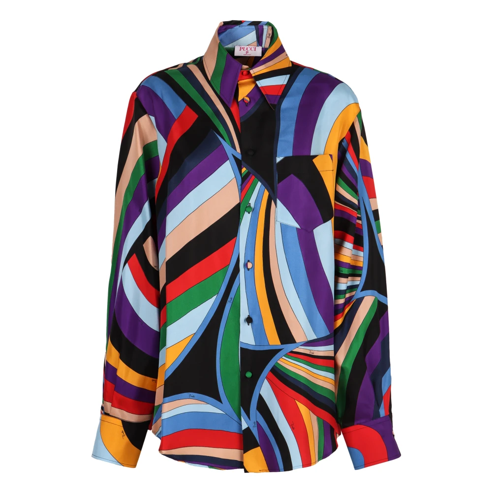 EMILIO PUCCI Zijden Iride Print Shirt Multicolor Dames