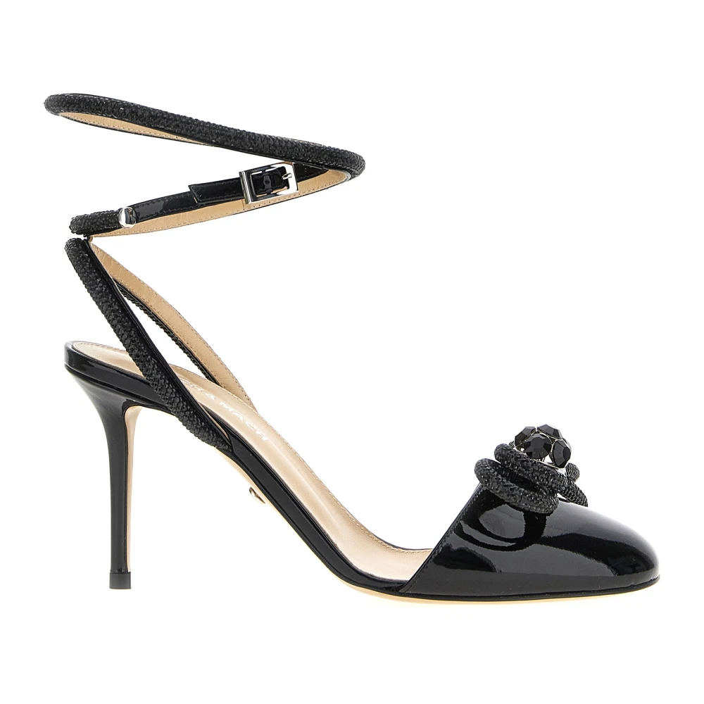 Mach & Mach Women's Black High Heel Sandals, 8 Uk, Double Bow Pumps