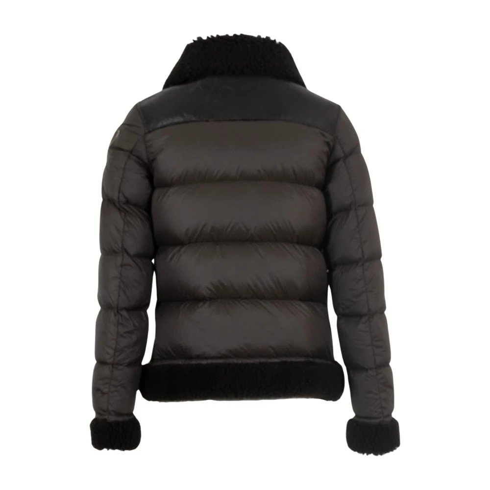 Blauer Bruine Leren Donsjas Brown Dames