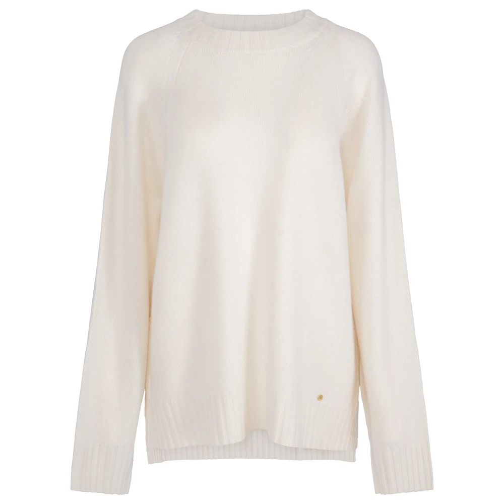 Amber cashmere genser med rund hals