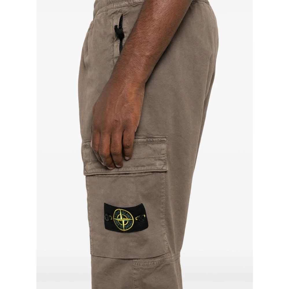 Stone Island Bruine Broek met Zakken Brown Heren