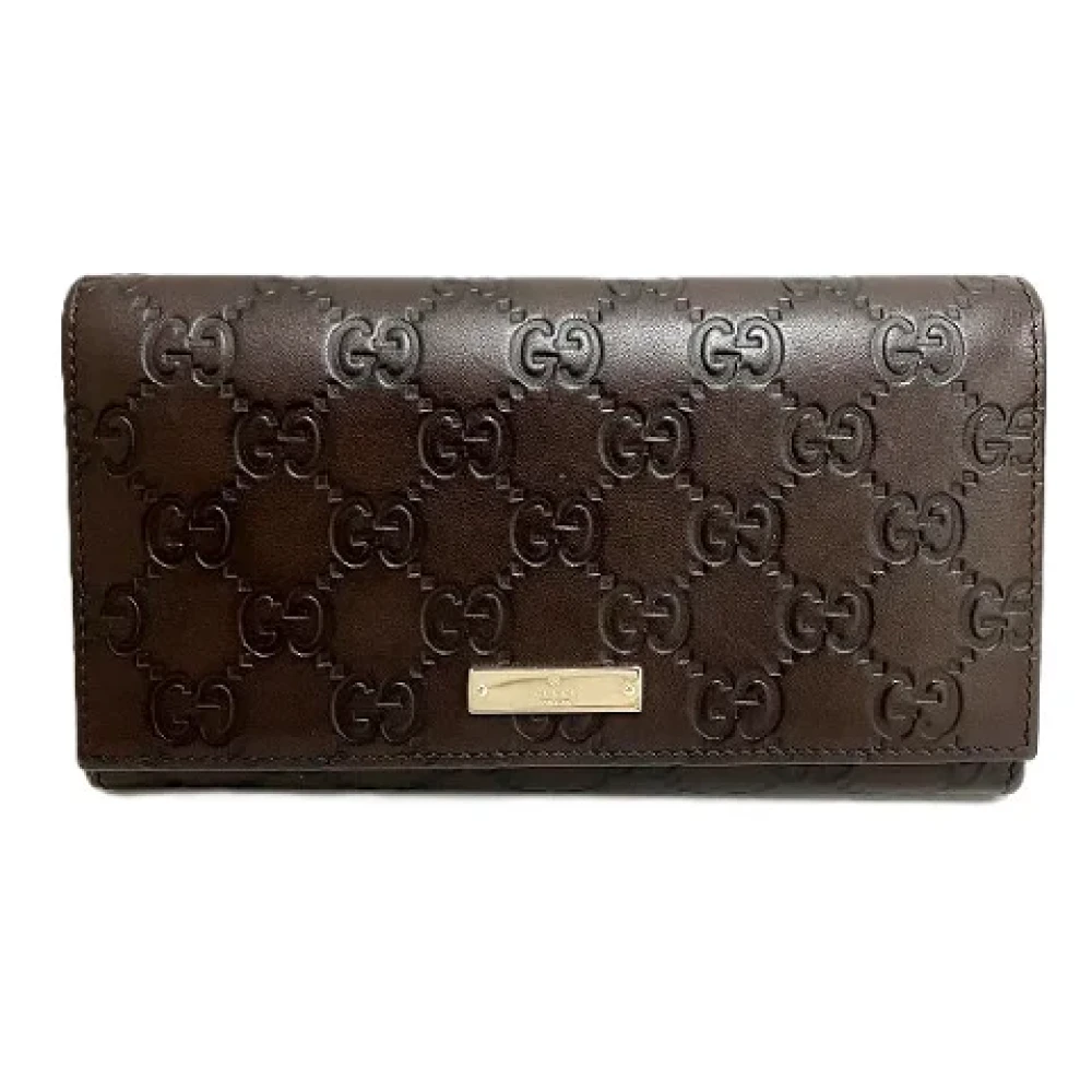 Gucci Vintage Pre-owned Leather wallets Brown Heren