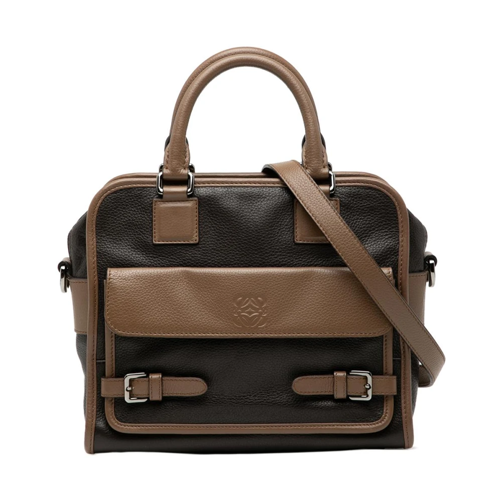 Loewe Pre-Owned Women's Brown Pre-Owned Leather Structured Satchel