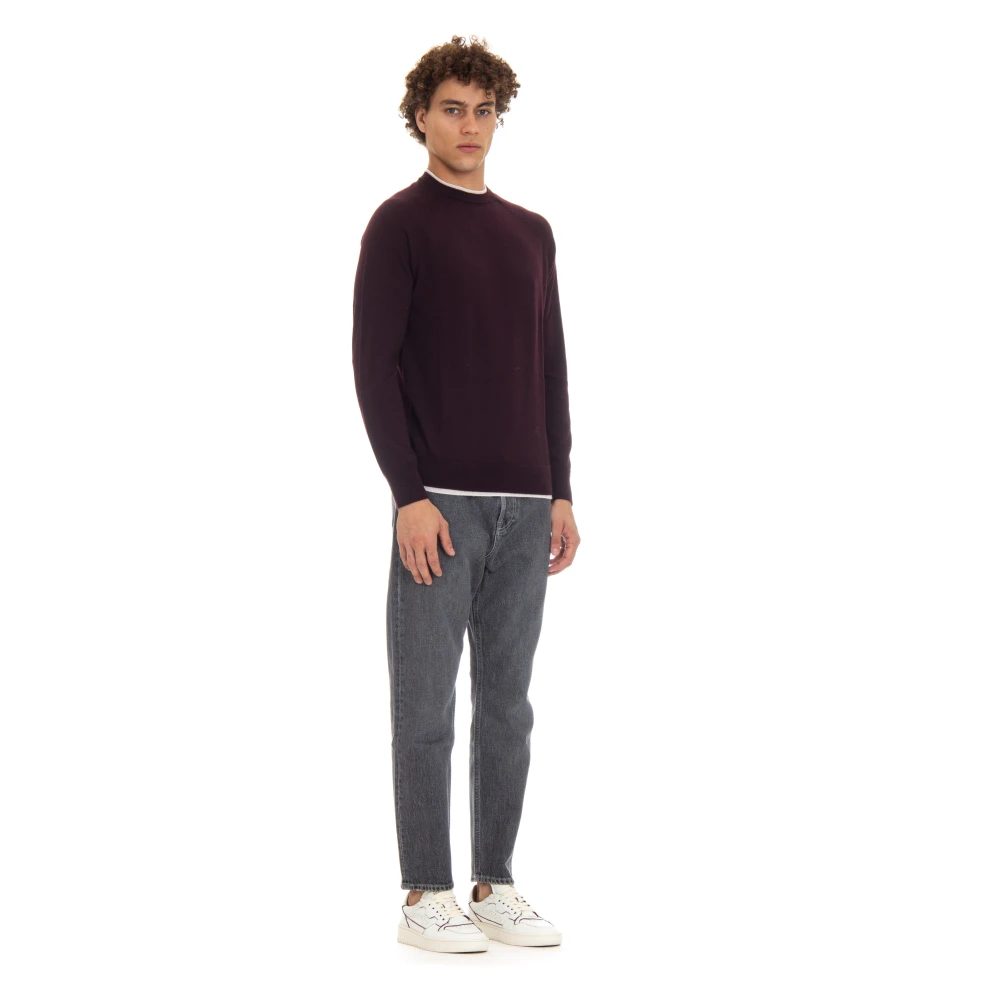 Eleventy Bordeaux Sweaters met Italiaans garen Red Heren