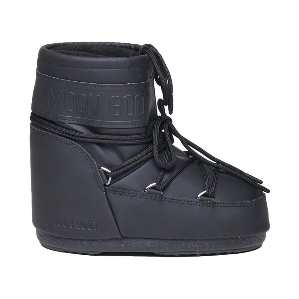 Moon Boot Women's Black Winter Boots With Pvc Details