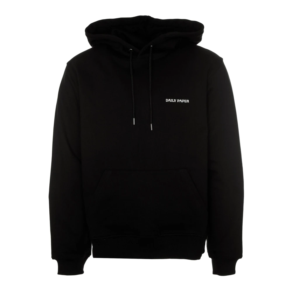 Daily Paper Zwarte hoodie met relaxte pasvorm Black Heren