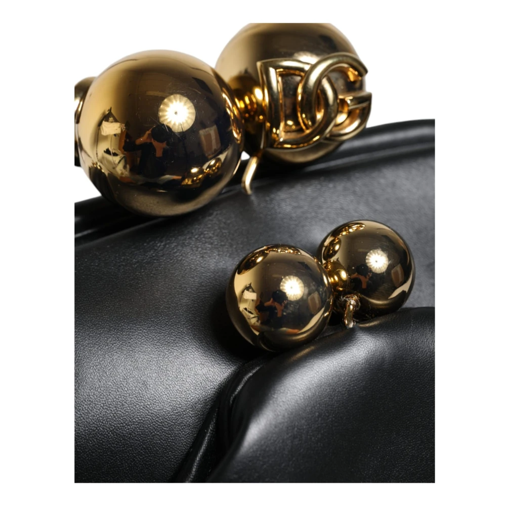 Dolce & Gabbana Zwarte leren schouderclutch Black Dames