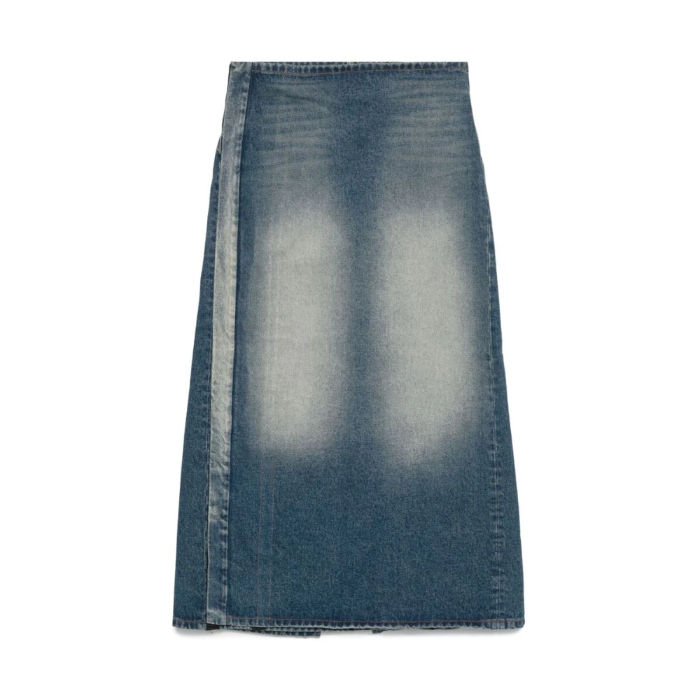 Y Project Denim Rok met Touch-Strap Sluiting Blue Dames