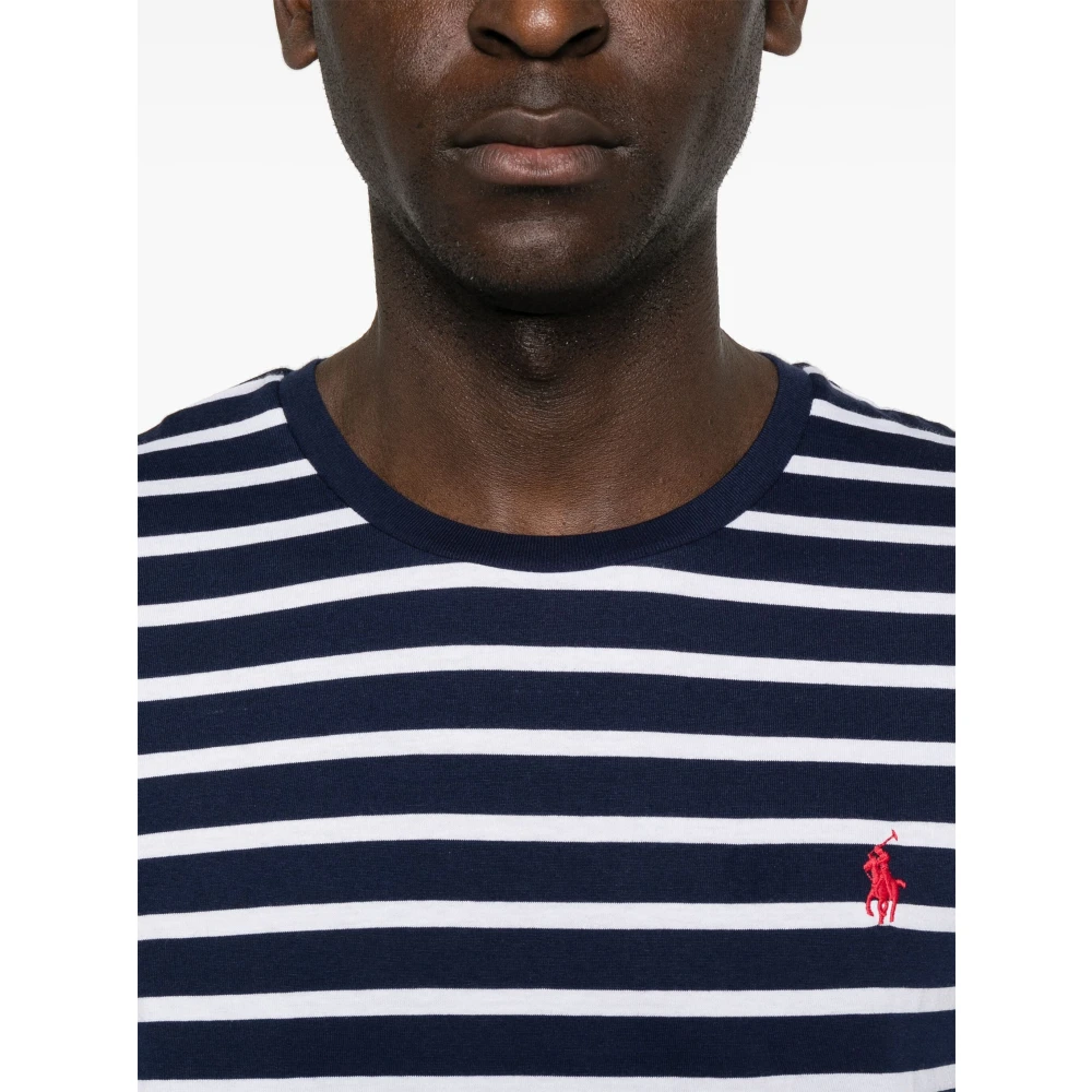 Polo Ralph Lauren Geborduurde Slim Fit Katoenen T-shirt Blue Heren