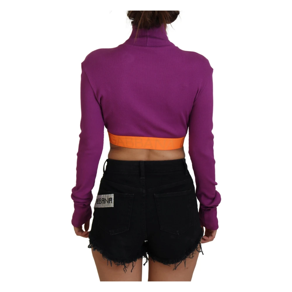Dolce & Gabbana Luxe Paarse Turtleneck Sweater Purple Dames