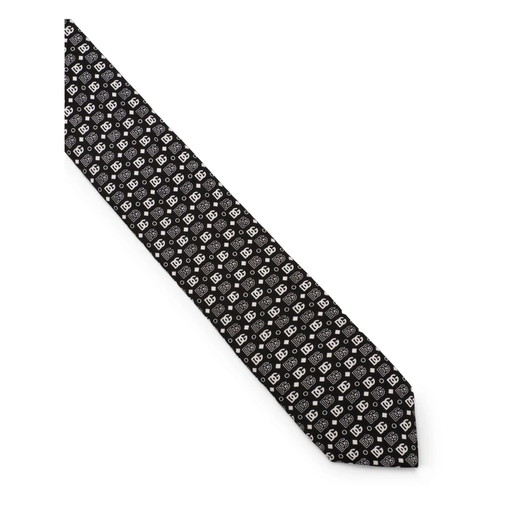 Dolce & Gabbana Zwarte Zijden Stropdassen Black Heren