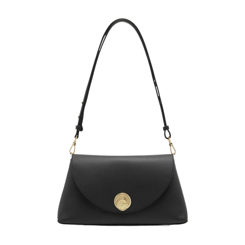 Coccinelle Women's Black Shoulder Bags, One Size, Modern Leather Bag With C-Me Signature