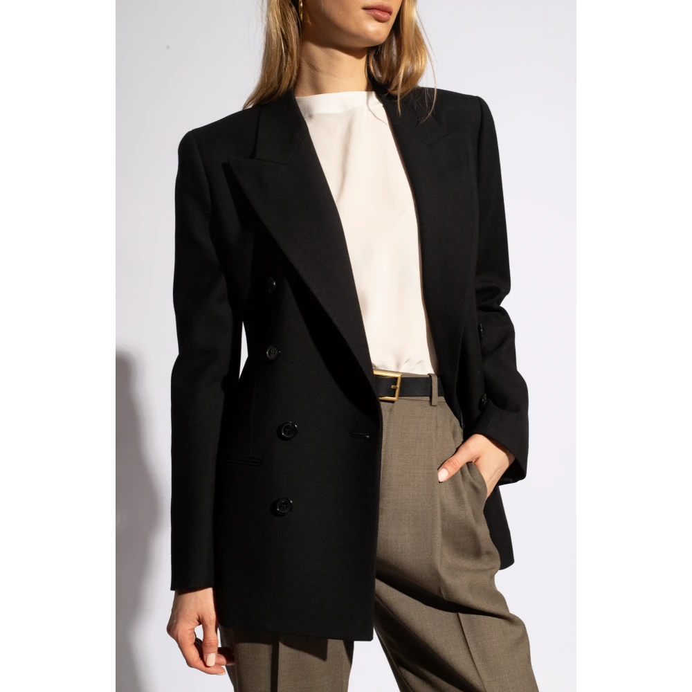 Saint Laurent Double-breasted blazer Black Dames