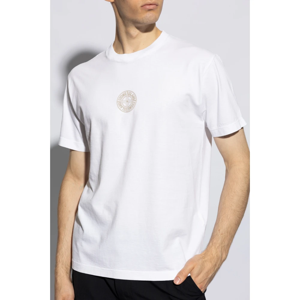 Stone Island T-shirt met logo White Heren