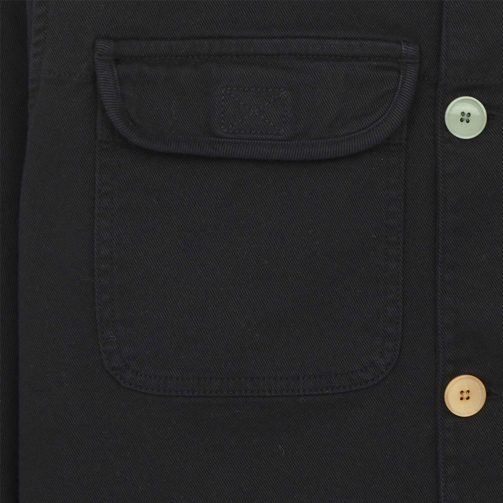 PS By Paul Smith Zwart Overshirt Katoenmix Knoopsluiting Black Heren