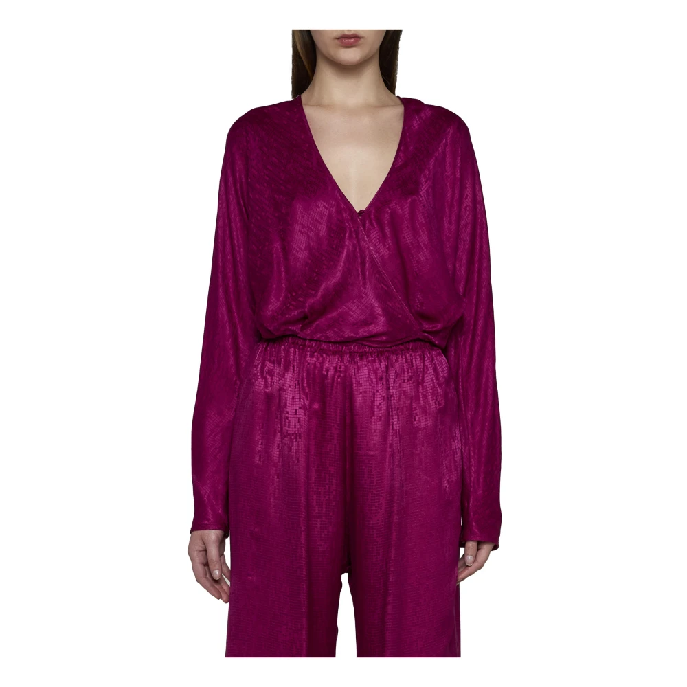 Forte Elegante Zijden Top Pink Dames