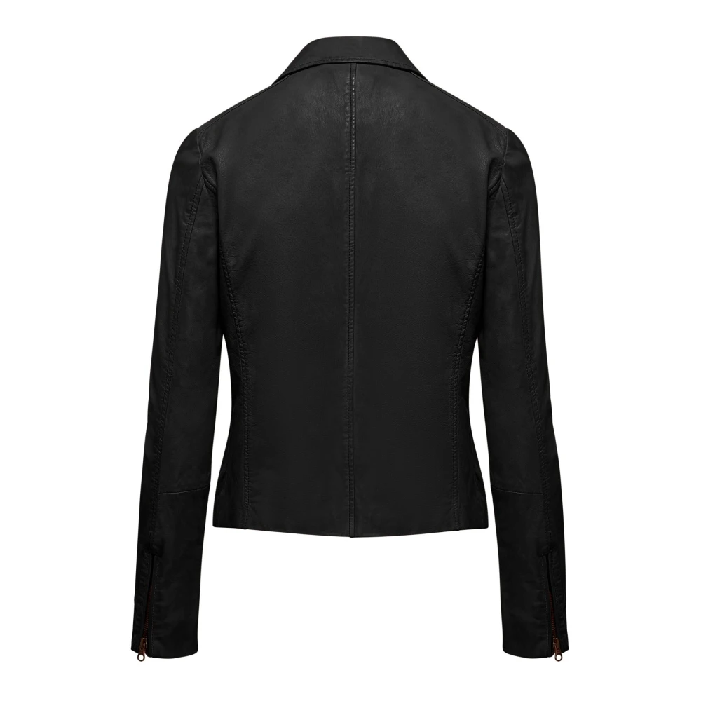 BomBoogie Leren Bikerjack Black Dames