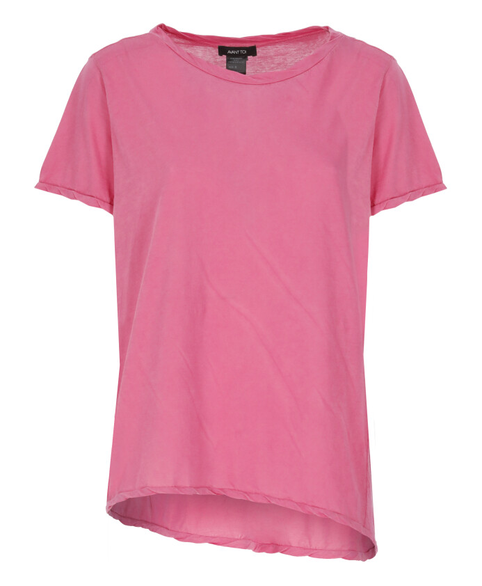 pull-en-coton-fuchsia-col-rond-manches-courtes