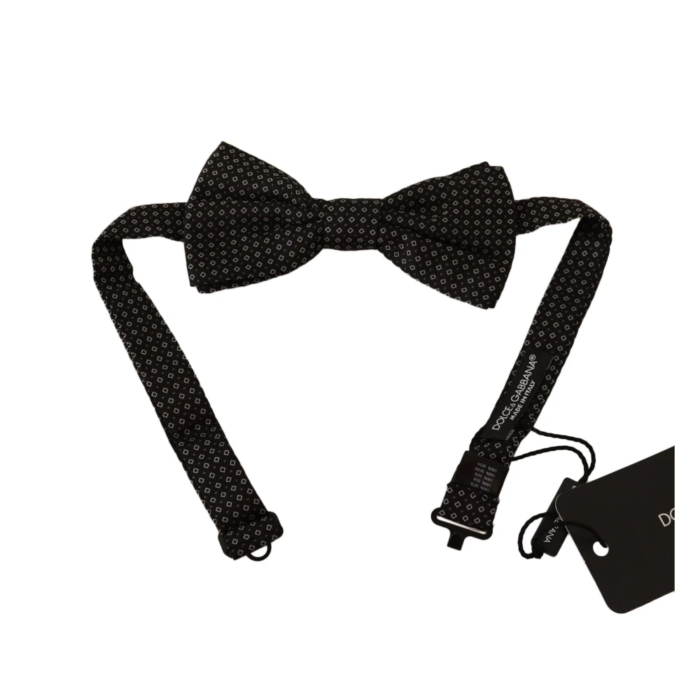 Dolce & Gabbana Elegante bedrukte zijden vlinderdas Black Heren
