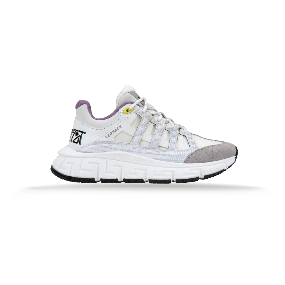 Versace Dames Veterschoenen met Suède Hiel Dames Schoenen Grijs
