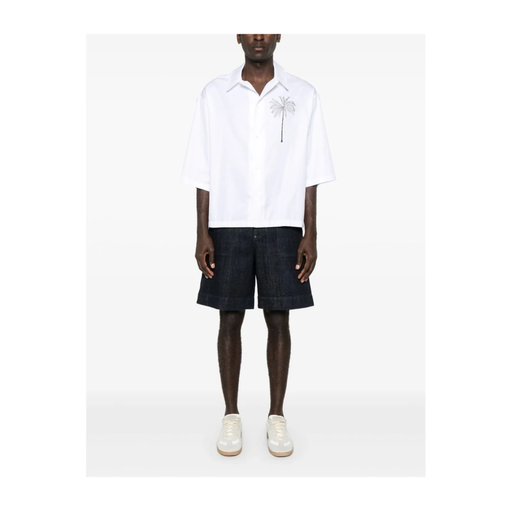 Jacquemus Indigo Blauwe Shorts met Geborduurd Logo Blue Heren