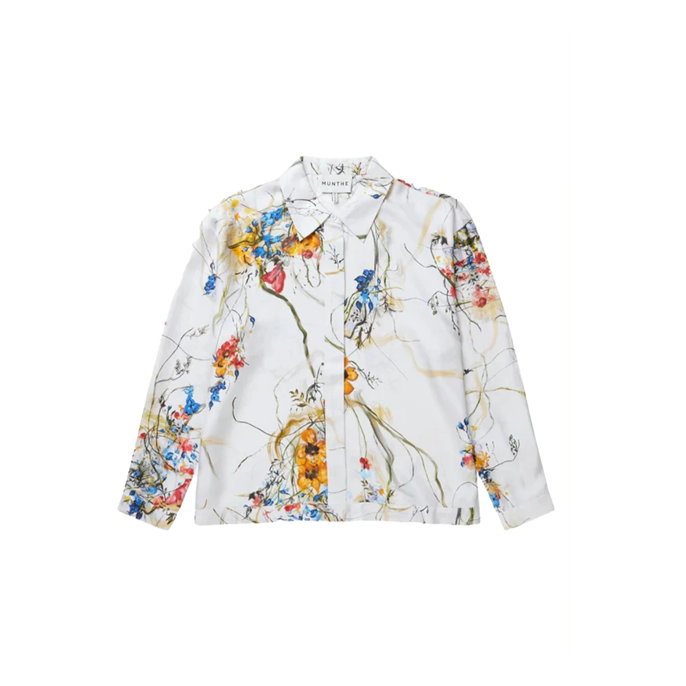 Munthe Elegante Zijden Shirt met Lange Mouwen en Knoopsluiting Multicolor Dames