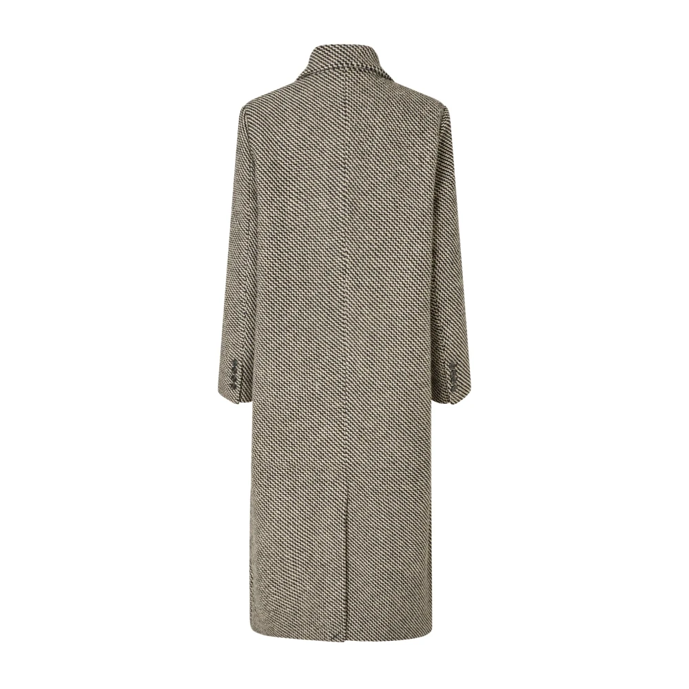 Cras Oversized Wollen Blend Dubbel-Breasted Jas Gray Dames