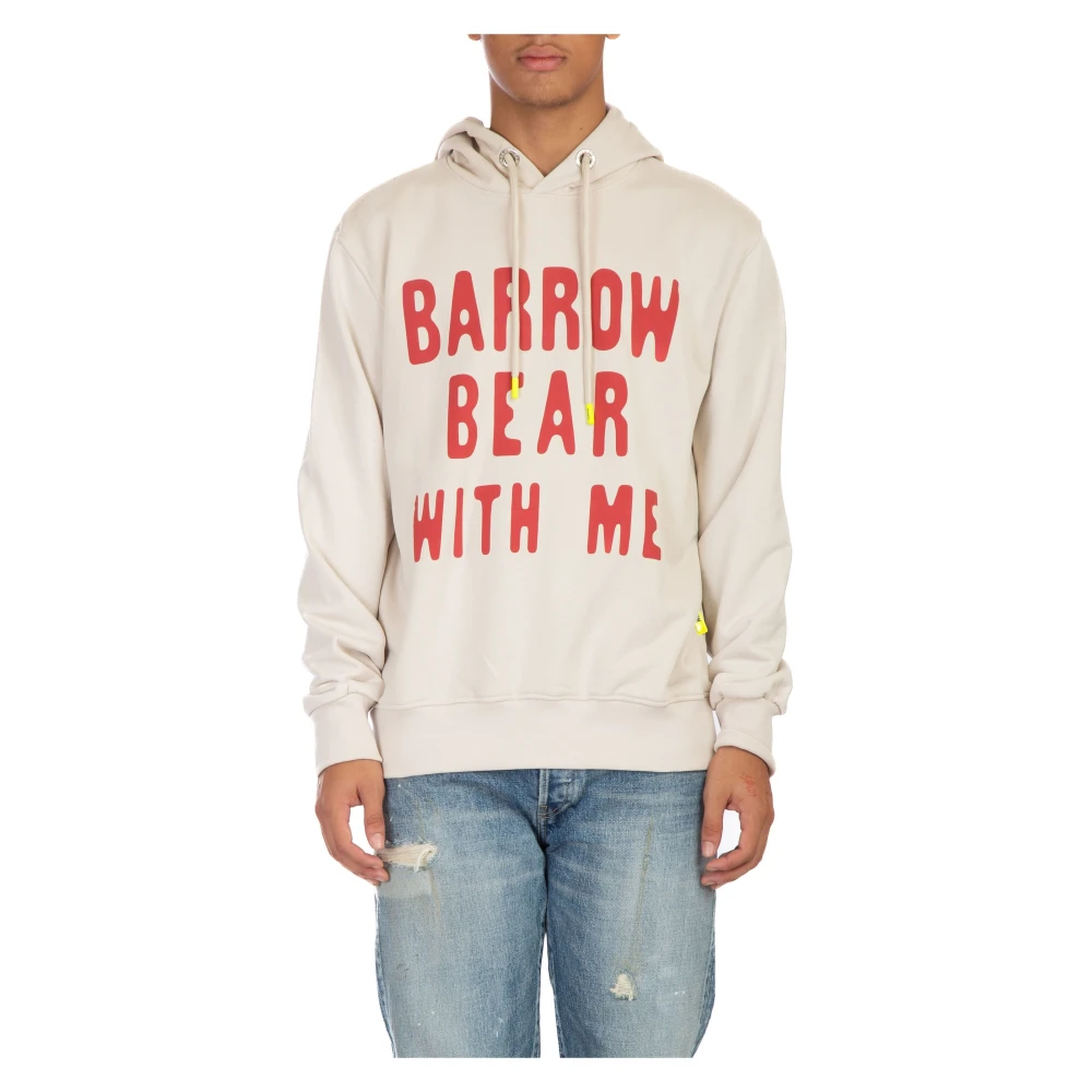 Barrow Mysig Teddy Hoodie i Bw009 White, Herr