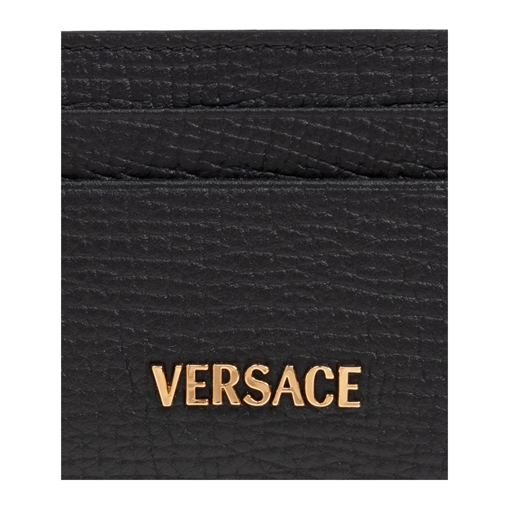 Versace Leren kaarthouder Black Heren