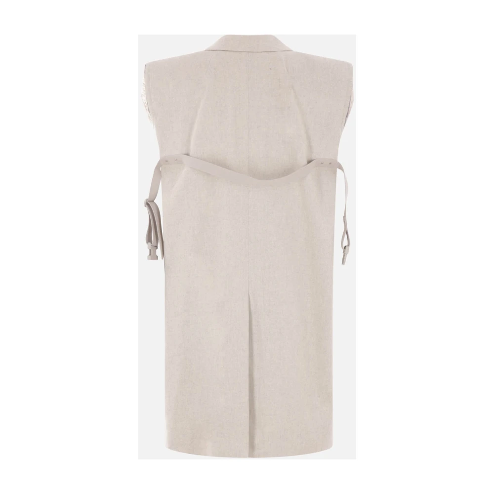 Rick Owens Oversized Denim Katoenen Ivoor Jas Beige Dames