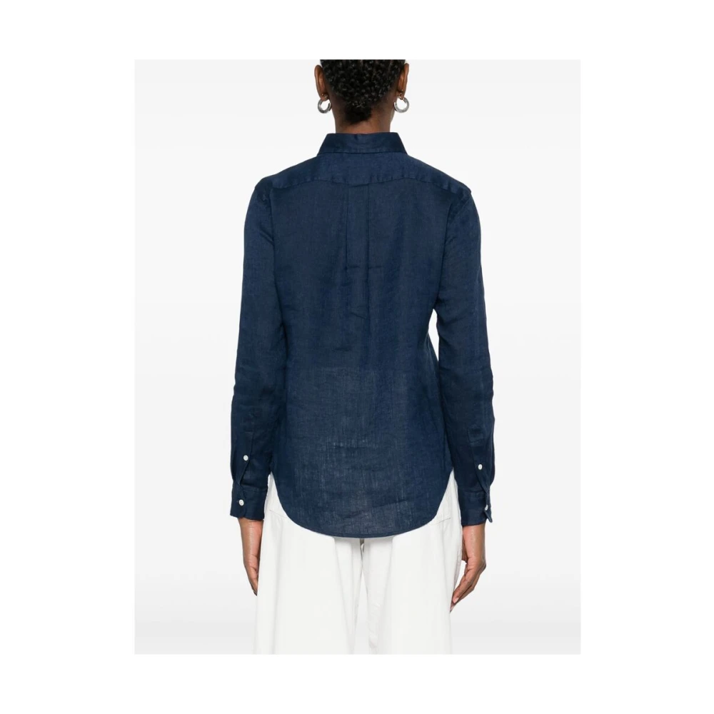 Ralph Lauren Klassiek overhemd met kraag Blue Dames